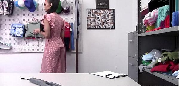 Sexy Latina MILF Gia Vendetti was caught shopliting by a horny officer. She was interrogated and fucked inside the office in exchange for her freedom.